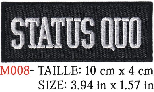 MAXIMUMPATCHES - Écusson Patch Brodé Thermocollant - 10 cm x 4 cm - Status Quo Groupe Musique Rock Punk Hard Trash Métal Heavy Psychedelic