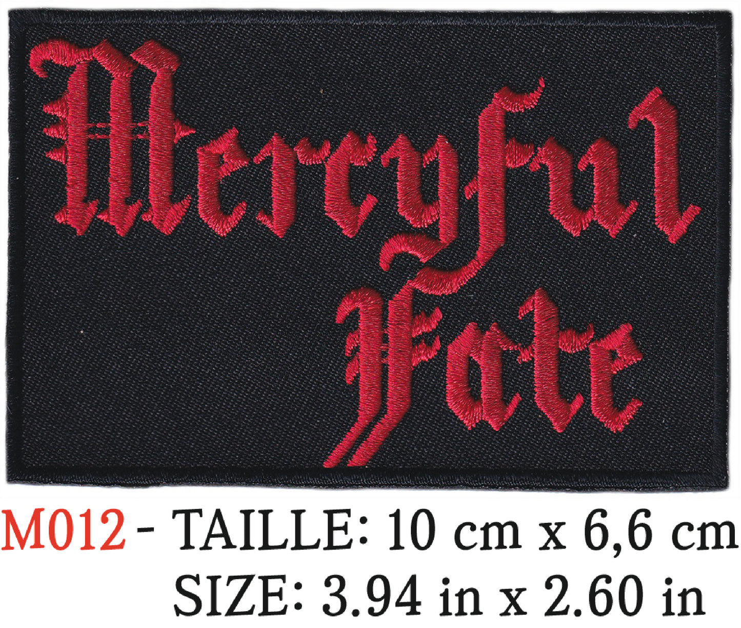 MAXIMUMPATCHES - Écusson Patch Brodé Thermocollant - 10 cm x 6,6 cm - Groupe Musique Rock Punk Hard Trash Métal Heavy Psychedelic Mercyful Fate