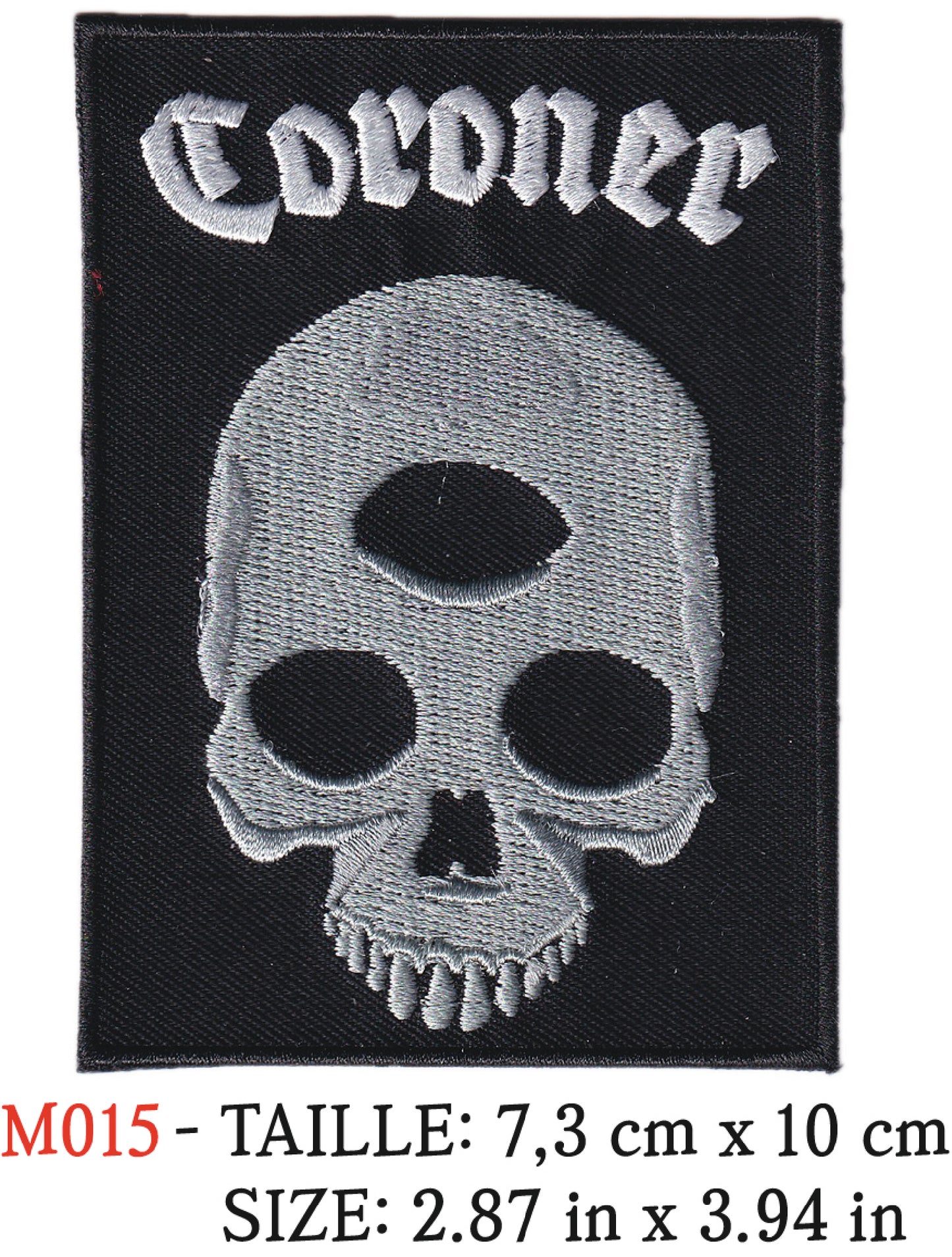 MAXIMUMPATCHES - Écusson Patch Brodé Thermocollant - 7,3 cm x 10 cm - Coroner Groupe Musique Rock Punk Hard Trash Métal Heavy Psychedelic