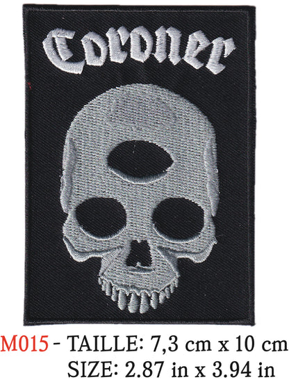 MAXIMUMPATCHES - Écusson Patch Brodé Thermocollant - 7,3 cm x 10 cm - Coroner Groupe Musique Rock Punk Hard Trash Métal Heavy Psychedelic