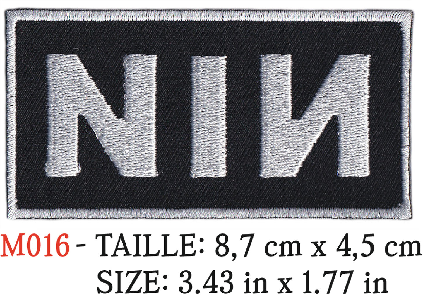 MAXIMUMPATCHES - Écusson Patch Brodé Thermocollant - 8,7 cm x 4,5 cm - NIN Nine Inch Nails Groupe Musique Rock Punk Hard Trash Métal Heavy Psychedelic