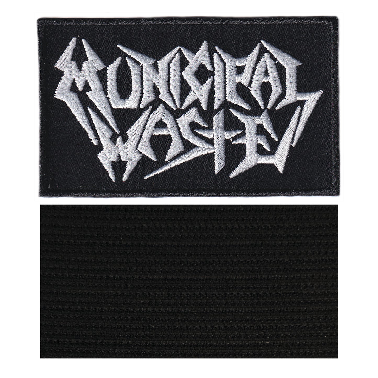 MAXIMUMPATCHES - Municipal Waste - 9,8 cm x 5,8 cm - Ecusson Patch Brodé Avec Scratch Cousu Au Dos + Carré Scratch A Coudre, Face Opposé 10 cm x 10 cm/Groupe Musique Métal Rock Punk Heavy Trash Blues