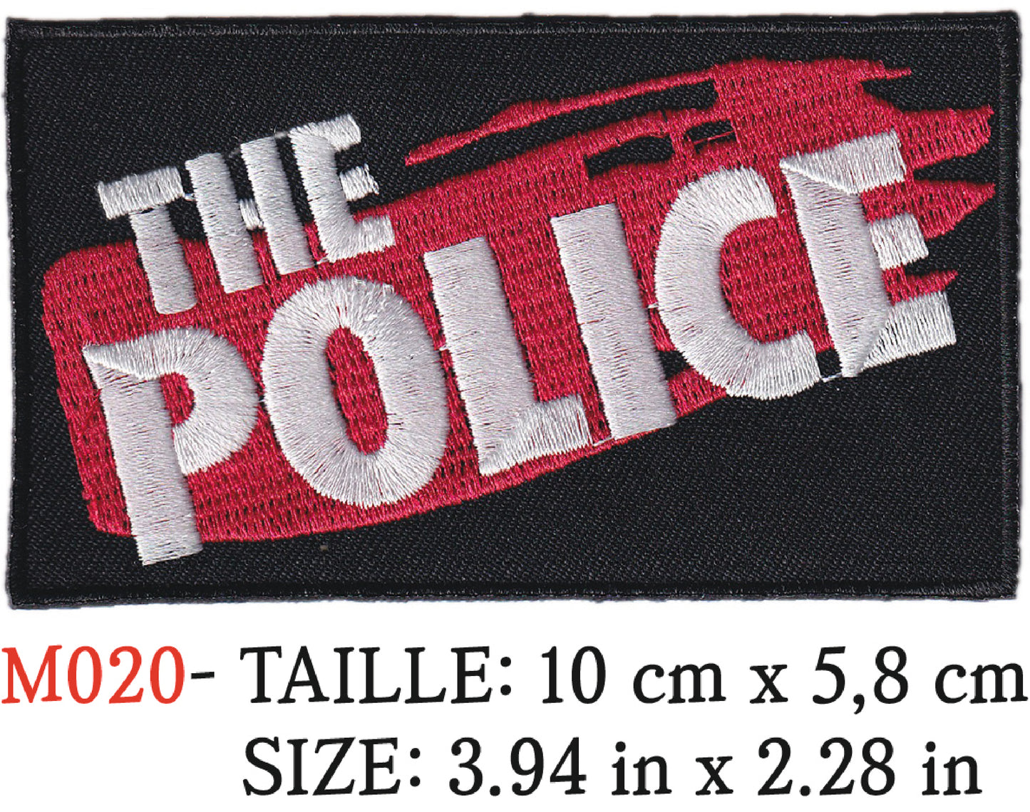 MAXIMUMPATCHES - Écusson Patch Brodé Thermocollant - 10 cm x 5,8 cm - The Police Groupe Musique Rock Punk Hard Trash Métal Heavy Psychedelic