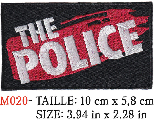 MAXIMUMPATCHES - Écusson Patch Brodé Thermocollant - 10 cm x 5,8 cm - The Police Groupe Musique Rock Punk Hard Trash Métal Heavy Psychedelic
