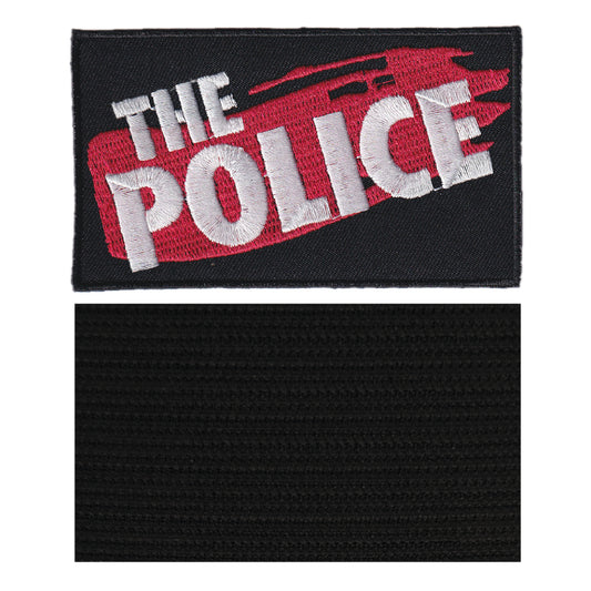 MAXIMUMPATCHES - The Police - 10 cm x 5,8 cm - Ecusson Patch Brodé Avec Scratch Cousu Au Dos + Carré Scratch A Coudre, Face Opposé 10 cm x 10 cm/Groupe Musique Métal Rock Punk Heavy Trash Blues
