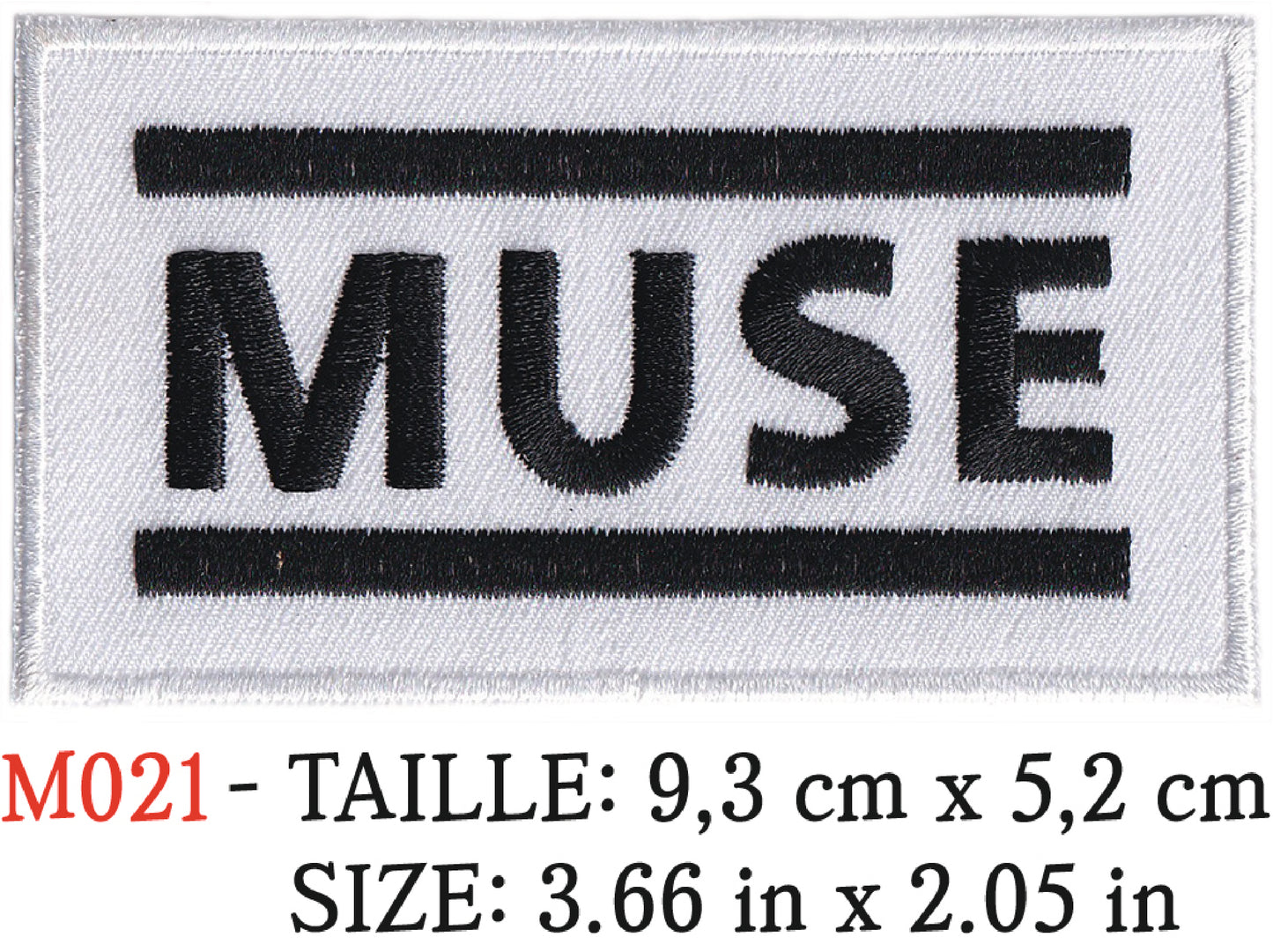 MAXIMUMPATCHES - Écusson Patch Brodé Thermocollant - 9,3 cm x 5,2 cm - Muse Groupe Musique Rock Punk Hard Trash Métal Heavy Psychedelic