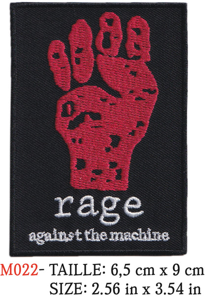 MAXIMUMPATCHES - Écusson Patch Brodé Thermocollant - 6,5 cm x 9 cm - Rage Against The Machine Groupe Musique Rock Punk Hard Trash Métal Heavy Psychedelic