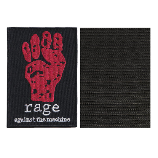 MAXIMUMPATCHES - Rage Against The Machine - 6,5 cm x 9 cm - Ecusson Patch Brodé Avec Scratch Cousu Au Dos + Carré Scratch A Coudre, Face Opposé 10 cm x 10 cm/Groupe Musique Métal Rock Punk Heavy Trash Blues
