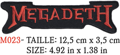 MAXIMUMPATCHES - Écusson Patch Brodé Thermocollant - 12,5 cm x 3,5 cm - Megadeth Groupe Musique Rock Punk Hard Trash Métal Heavy Psychedelic