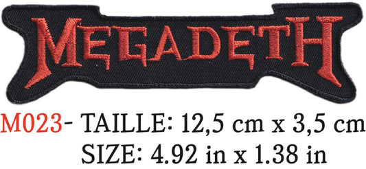 MAXIMUMPATCHES - Écusson Patch Brodé Thermocollant - 12,5 cm x 3,5 cm - Megadeth Groupe Musique Rock Punk Hard Trash Métal Heavy Psychedelic