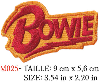 MAXIMUMPATCHES - Écusson Patch Brodé Thermocollant - 9 cm x 5,6 cm - Bowie Groupe Musique Rock Punk Hard Trash Métal Heavy Psychedelic