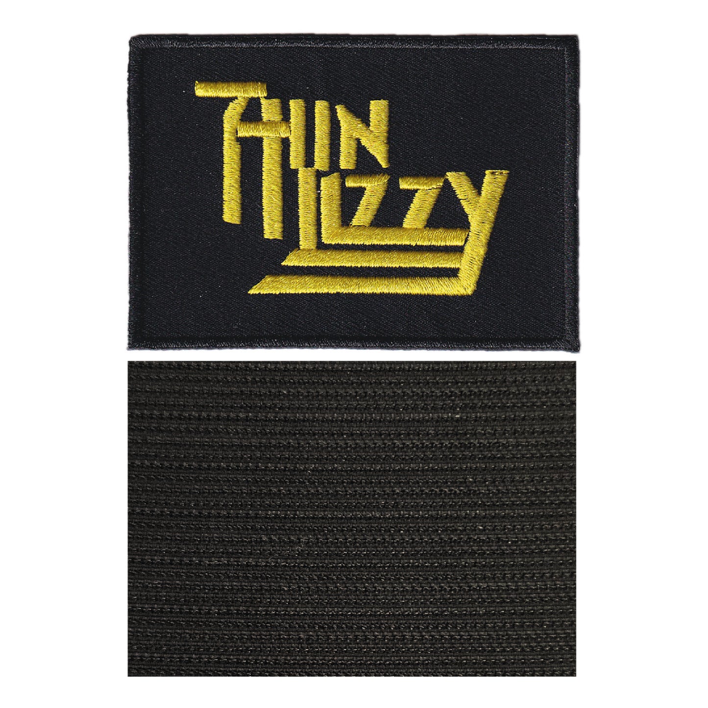 MAXIMUMPATCHES - Thin Lizzy - 8,3 cm x 5,8 cm - Ecusson Patch Brodé Avec Scratch Cousu Au Dos + Carré Scratch A Coudre, Face Opposé 10 cm x 10 cm/Groupe Musique Métal Rock Punk Heavy Trash Blues