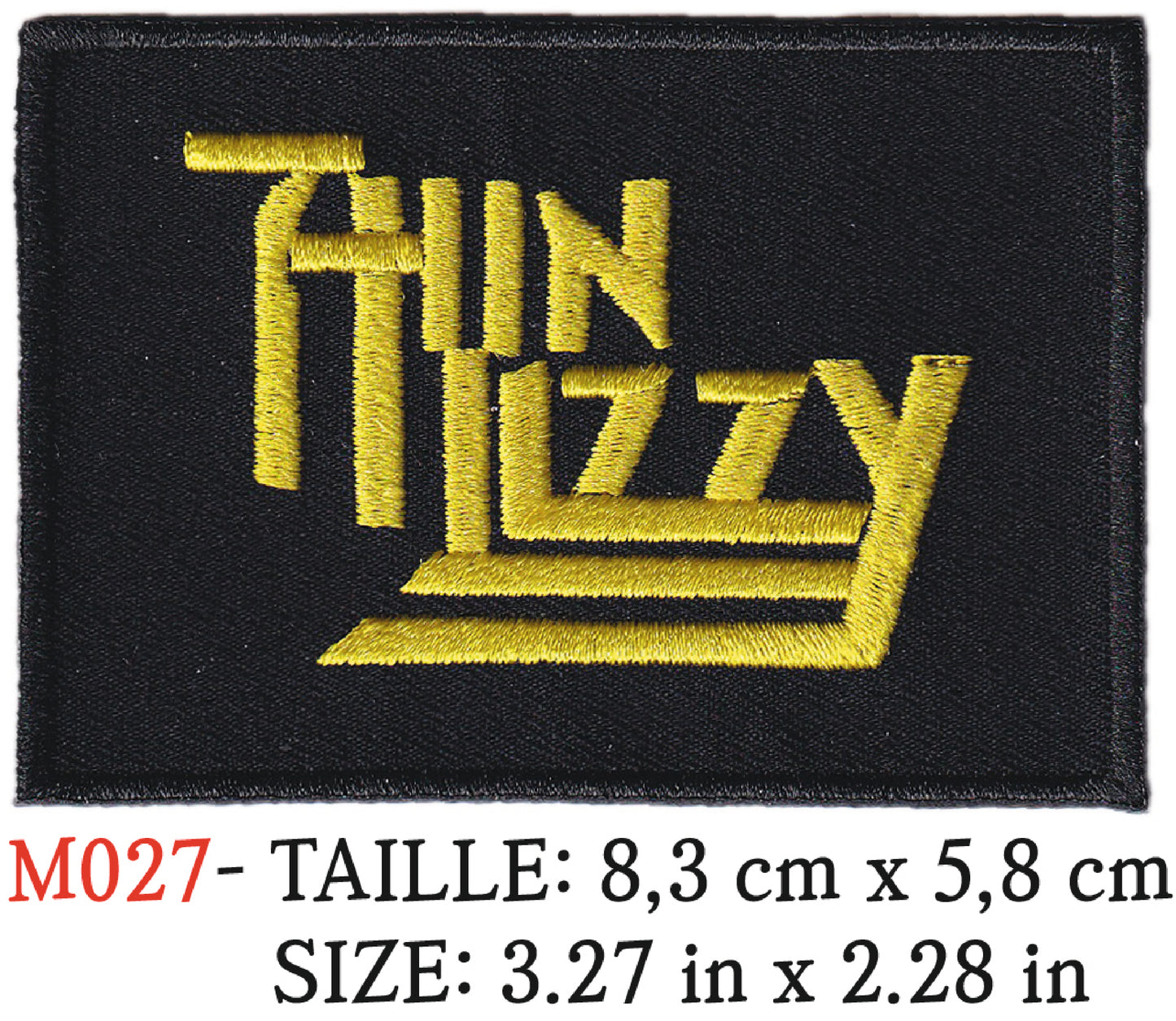 MAXIMUMPATCHES - Écusson Patch Brodé Thermocollant - 8 cm x 5,8 cm - Thin Lizzy Groupe Musique Rock Punk Hard Trash Métal Heavy Psychedelic