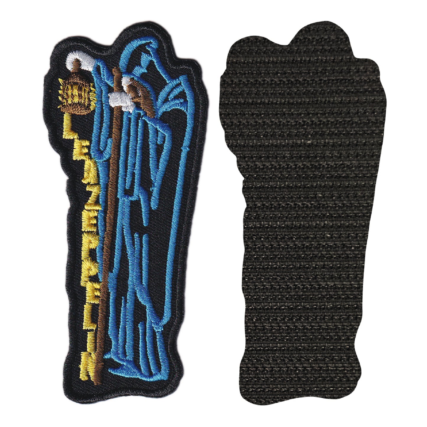 MAXIMUMPATCHES - Led Zeppelin - 10 cm x 4,5 cm - Ecusson Patch Brodé Avec Scratch Cousu Au Dos + Carré Scratch A Coudre, Face Opposé 10 cm x 10 cm/Groupe Musique Métal Rock Punk Heavy Trash Blues