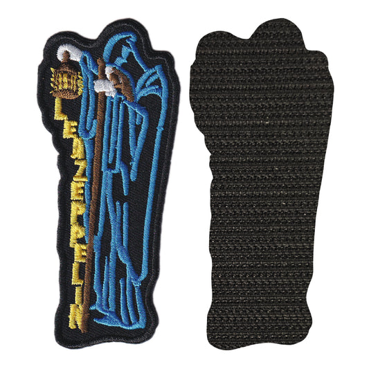 MAXIMUMPATCHES - Led Zeppelin - 10 cm x 4,5 cm - Ecusson Patch Brodé Avec Scratch Cousu Au Dos + Carré Scratch A Coudre, Face Opposé 10 cm x 10 cm/Groupe Musique Métal Rock Punk Heavy Trash Blues