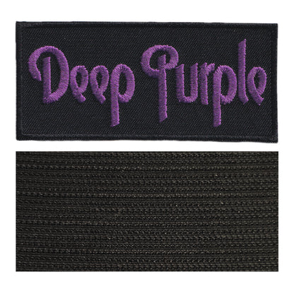 MAXIMUMPATCHES - Deep Purple - 9,5 cm x 4,3 cm - Ecusson Patch Brodé Avec Scratch Cousu Au Dos + Carré Scratch A Coudre, Face Opposé 10 cm x 10 cm/Groupe Musique Métal Rock Punk Heavy Trash Blues