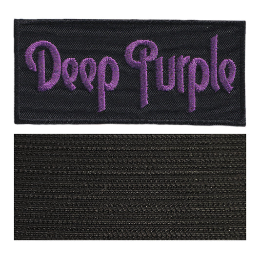 MAXIMUMPATCHES - Deep Purple - 9,5 cm x 4,3 cm - Ecusson Patch Brodé Avec Scratch Cousu Au Dos + Carré Scratch A Coudre, Face Opposé 10 cm x 10 cm/Groupe Musique Métal Rock Punk Heavy Trash Blues