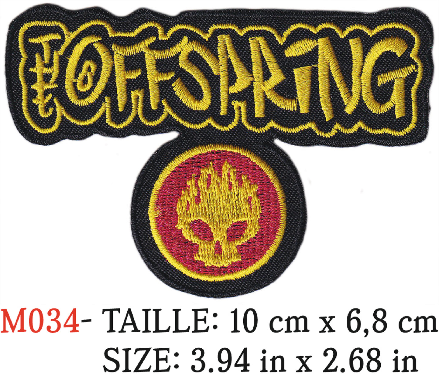 MAXIMUMPATCHES - Écusson Patch Brodé Thermocollant - 10 cm x 6,8 cm - The Offspring Groupe Musique Rock Punk Hard Trash Métal Heavy Psychedelic