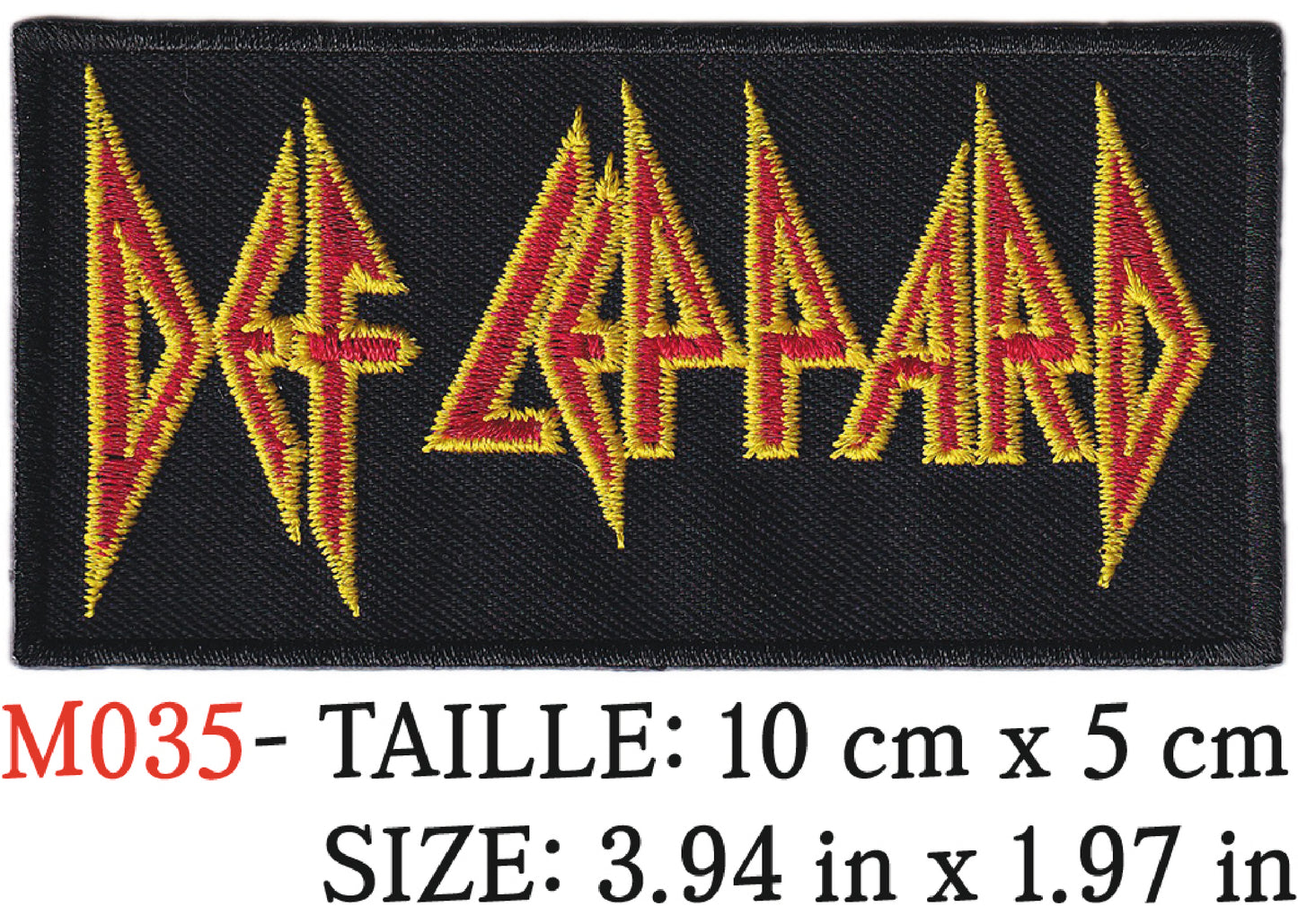MAXIMUMPATCHES - Écusson Patch Brodé Thermocollant - 10 cm x 5 cm - Def Leppard Groupe Musique Rock Punk Hard Trash Métal Heavy Psychedelic
