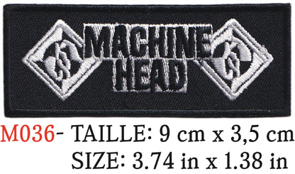 MAXIMUMPATCHES - Écusson Patch Brodé Thermocollant - 9 cm x 3,5 cm - Machine Head Groupe Musique Rock Punk Hard Trash Métal Heavy Psychedelic