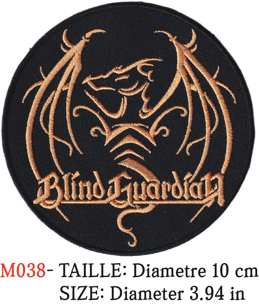 MAXIMUMPATCHES - Écusson Patch Brodé Thermocollant - Diamètre 10 cm - Blind Guardian Groupe Musique Rock Punk Hard Trash Métal Heavy Psychedelic