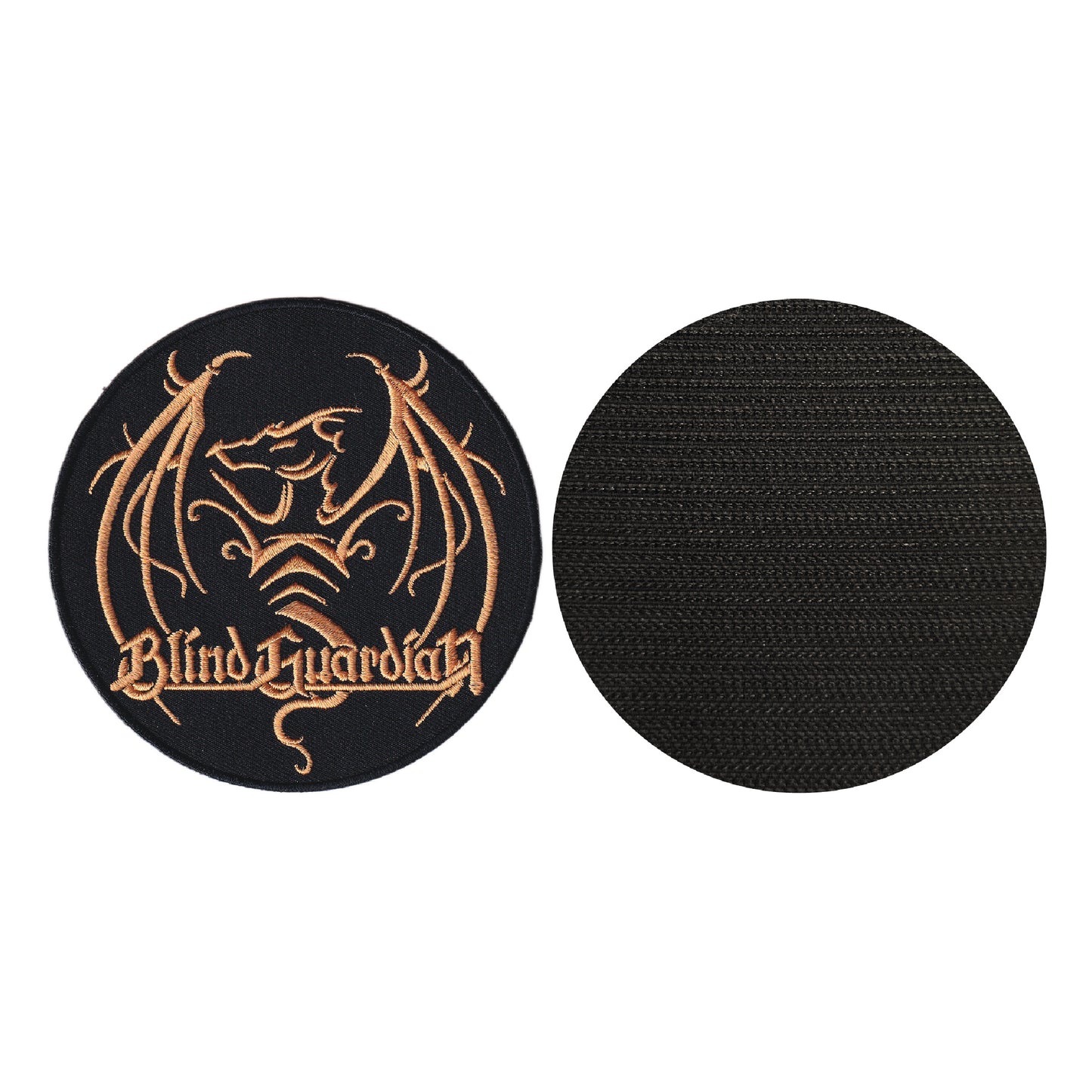 MAXIMUMPATCHES - Blind Guardian - Diamètre 10 cm - Ecusson Patch Brodé Avec Scratch Cousu Au Dos + Carré Scratch A Coudre, Face Opposé 10 cm x 10 cm/Groupe Musique Métal Rock Punk Heavy Trash Blues