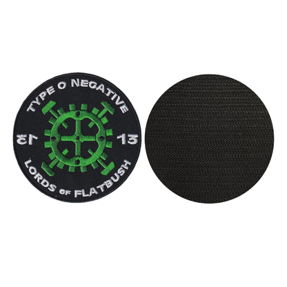 MAXIMUMPATCHES - Type O Négative - Diamètre 9,8 cm - Ecusson Patch Brodé Avec Scratch Cousu Au Dos + Carré Scratch A Coudre, Face Opposé 10 cm x 10 cm/Groupe Musique Métal Rock Punk Heavy Trash Blues