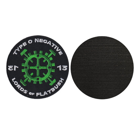 MAXIMUMPATCHES - Type O Négative - Diamètre 9,8 cm - Ecusson Patch Brodé Avec Scratch Cousu Au Dos + Carré Scratch A Coudre, Face Opposé 10 cm x 10 cm/Groupe Musique Métal Rock Punk Heavy Trash Blues