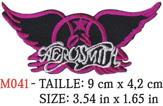 MAXIMUMPATCHES - Écusson Patch Brodé Thermocollant - 9 cm x 4,2 cm - Aérosmith Groupe Musique Rock Punk Hard Trash Métal Heavy Psychedelic