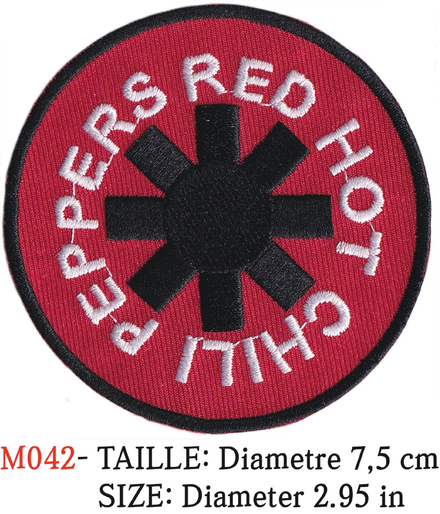 MAXIMUMPATCHES - Écusson Patch Brodé Thermocollant - Diamètre 7,5 cm - Red Hot Chili Peppers Groupe Musique Rock Punk Hard Trash Métal Heavy Psychedelic