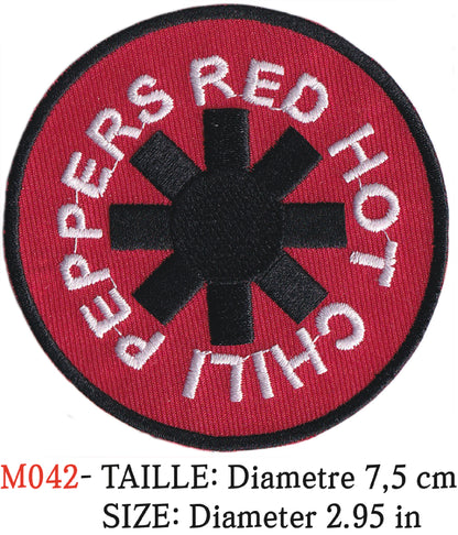 MAXIMUMPATCHES - Écusson Patch Brodé Thermocollant - Diamètre 7,5 cm - Red Hot Chili Peppers Groupe Musique Rock Punk Hard Trash Métal Heavy Psychedelic