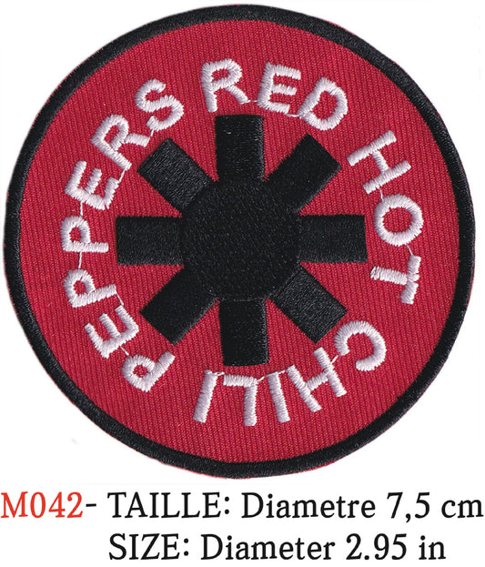 MAXIMUMPATCHES - Écusson Patch Brodé Thermocollant - Diamètre 7,5 cm - Red Hot Chili Peppers Groupe Musique Rock Punk Hard Trash Métal Heavy Psychedelic