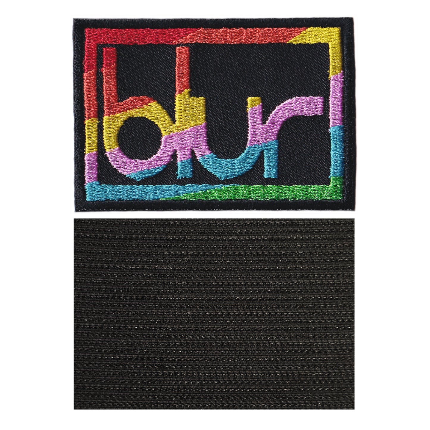 MAXIMUMPATCHES - Blur - 7,4 cm x 5,2 cm - Ecusson Patch Brodé Avec Scratch Cousu Au Dos + Carré Scratch A Coudre, Face Opposé 10 cm x 10 cm/Groupe Musique Métal Rock Punk Heavy Trash Blues