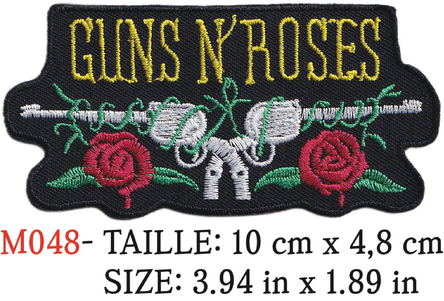 MAXIMUMPATCHES - Écusson Patch Brodé Thermocollant - 10 cm x 4,8 cm - Guns N Roses Groupe Musique Rock Punk Hard Trash Métal Heavy Psychedelic