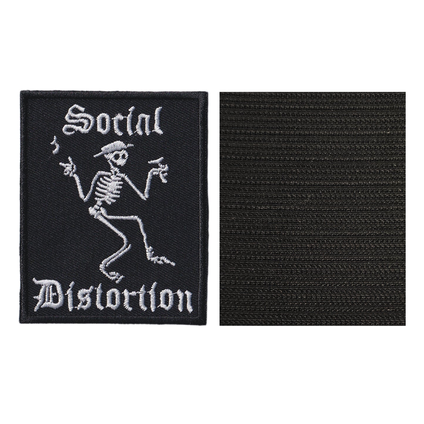 MAXIMUMPATCHES - Social Distortion - Hauteur 7,5 cm - Ecusson Patch Brodé Avec Scratch Cousu Au Dos + Carré Scratch A Coudre, Face Opposé 10 cm x 10 cm/Groupe Musique Métal Rock Punk Heavy Trash Blues
