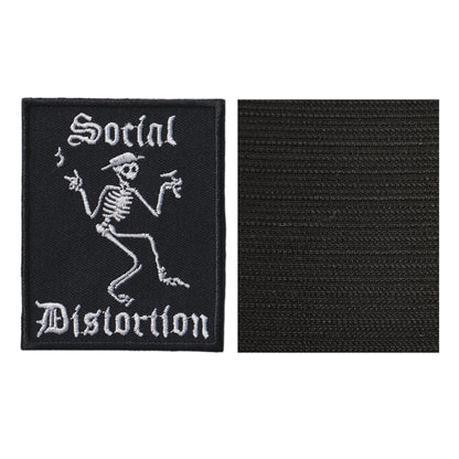 MAXIMUMPATCHES - Social Distortion - Hauteur 7,5 cm - Ecusson Patch Brodé Avec Scratch Cousu Au Dos + Carré Scratch A Coudre, Face Opposé 10 cm x 10 cm/Groupe Musique Métal Rock Punk Heavy Trash Blues