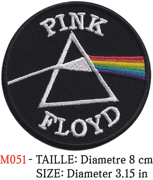 MAXIMUMPATCHES - Écusson Patch Brodé Thermocollant - Diamètre 8 cm - Pink Floyd Groupe Musique Rock Punk Hard Trash Métal Heavy Psychedelic