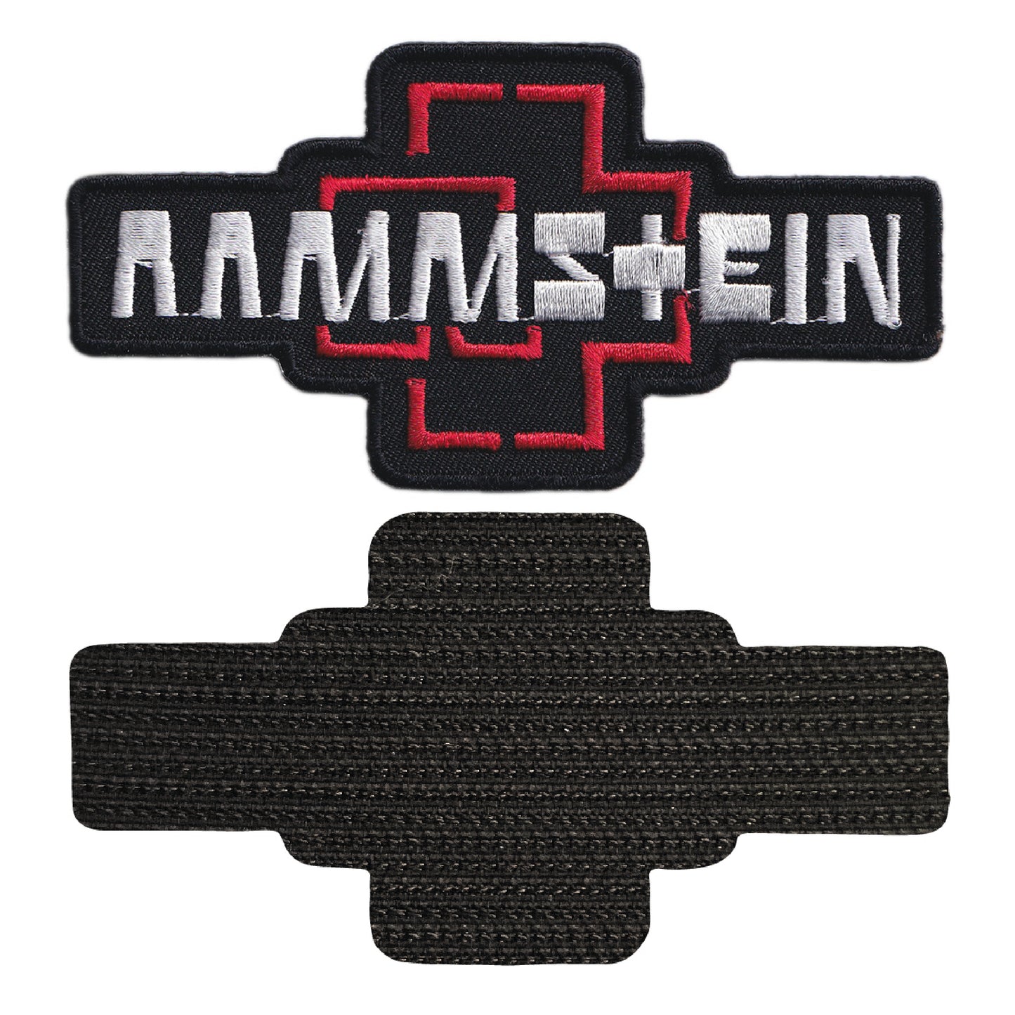 MAXIMUMPATCHES - Longueur 11,5 cm - Ecusson Patch Brodé Avec Scratch Cousu Au Dos + Carré Scratch A Coudre, Face Opposé 10 cm x 10 cm/Groupe Musique Métal Rock Punk Heavy Trash Blues