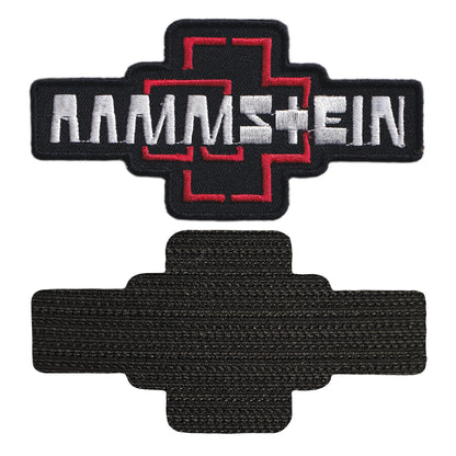 MAXIMUMPATCHES - Longueur 11,5 cm - Ecusson Patch Brodé Avec Scratch Cousu Au Dos + Carré Scratch A Coudre, Face Opposé 10 cm x 10 cm/Groupe Musique Métal Rock Punk Heavy Trash Blues