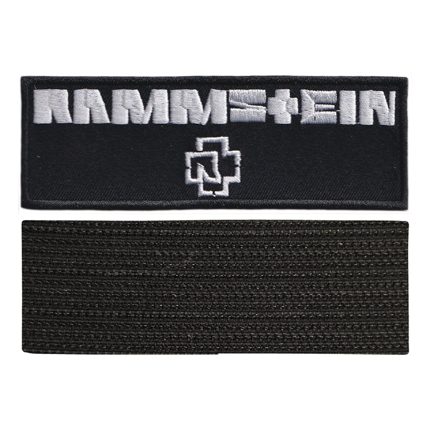 MAXIMUMPATCHES - 11,3 cm x 3,8 cm - Ecusson Patch Brodé Avec Scratch Cousu Au Dos + Carré Scratch A Coudre, Face Opposé 10 cm x 10 cm/Groupe Musique Métal Rock Punk Heavy Trash Blues