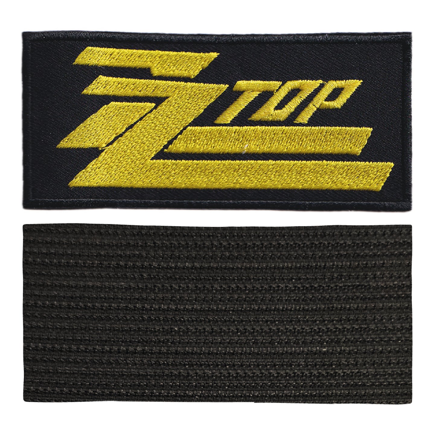 MAXIMUMPATCHES - ZZ Top - 9,7 cm x 4,4 cm - Ecusson Patch Brodé Avec Scratch Cousu Au Dos + Carré Scratch A Coudre, Face Opposé 10 cm x 10 cm/Groupe Musique Métal Rock Punk Heavy Trash Blues