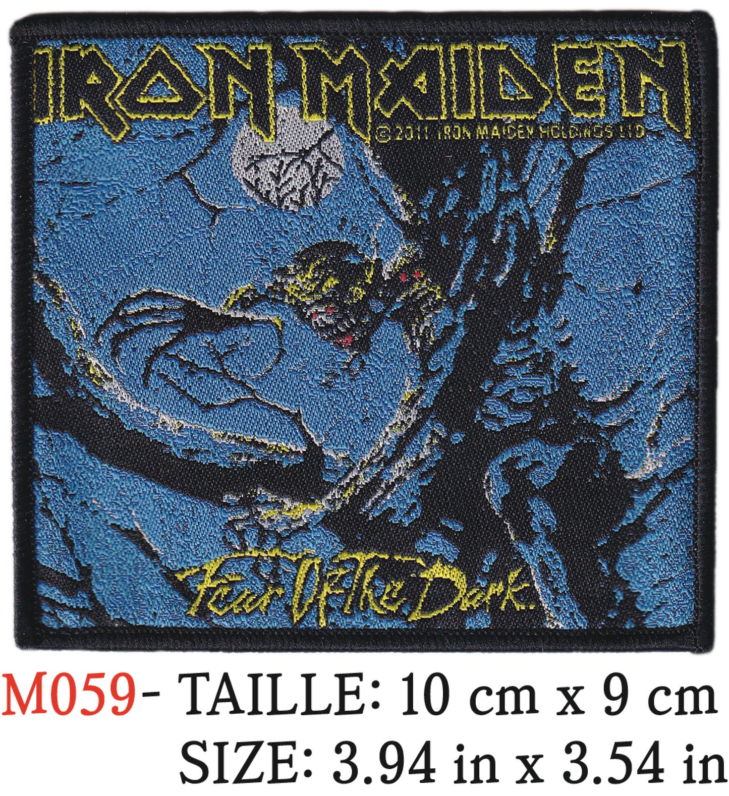 MAXIMUMPATCHES - Écusson Patch Tissé Thermocollant - 10 cm x 9 cm - Iron Maiden Groupe Musique Rock Punk Hard Trash Métal Heavy Psychedelic