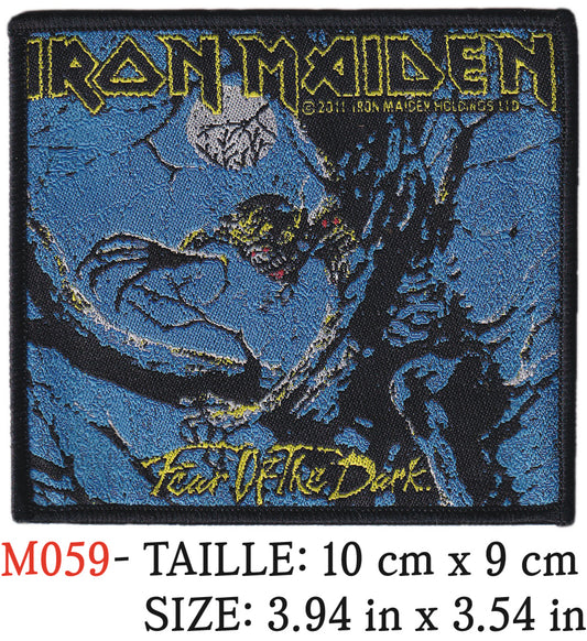 MAXIMUMPATCHES - Écusson Patch Tissé Thermocollant - 10 cm x 9 cm - Iron Maiden Groupe Musique Rock Punk Hard Trash Métal Heavy Psychedelic