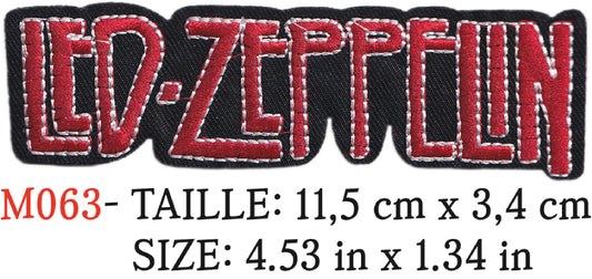 MAXIMUMPATCHES - Écusson Patch Brodé Thermocollant - 11,5 cm x 3,4 cm - Led Zeppelin Groupe Musique Rock Punk Hard Trash Métal Heavy Psychedelic