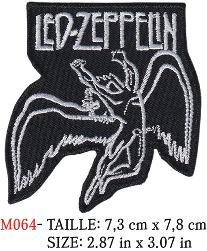 MAXIMUMPATCHES - Écusson Patch Brodé Thermocollant - 7,3 cm x 7,8 cm - Led Zeppelin Groupe Musique Rock Punk Hard Trash Métal Heavy Psychedelic