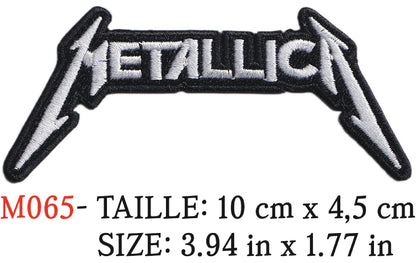 MAXIMUMPATCHES - Écusson Patch Brodé Thermocollant - 10 cm x 4,5 cm - Metallica Groupe Musique Rock Punk Hard Trash Métal Heavy Psychedelic