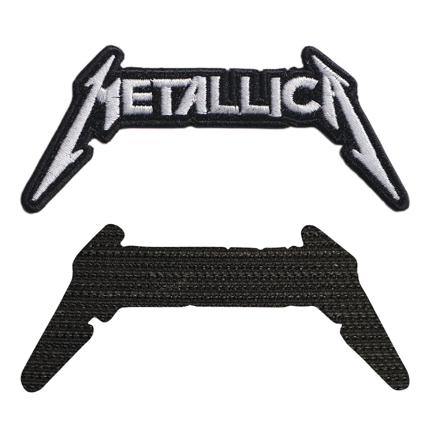 MAXIMUMPATCHES - Métallica - 10 cm x 4,5 cm - Ecusson Patch Brodé Avec Scratch Cousu Au Dos + Carré Scratch A Coudre, Face Opposé 10 cm x 10 cm/Groupe Musique Métal Rock Punk Heavy Trash Blues