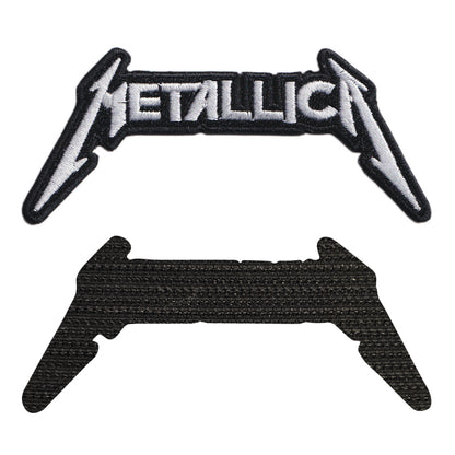 MAXIMUMPATCHES - Métallica - 10 cm x 4,5 cm - Ecusson Patch Brodé Avec Scratch Cousu Au Dos + Carré Scratch A Coudre, Face Opposé 10 cm x 10 cm/Groupe Musique Métal Rock Punk Heavy Trash Blues