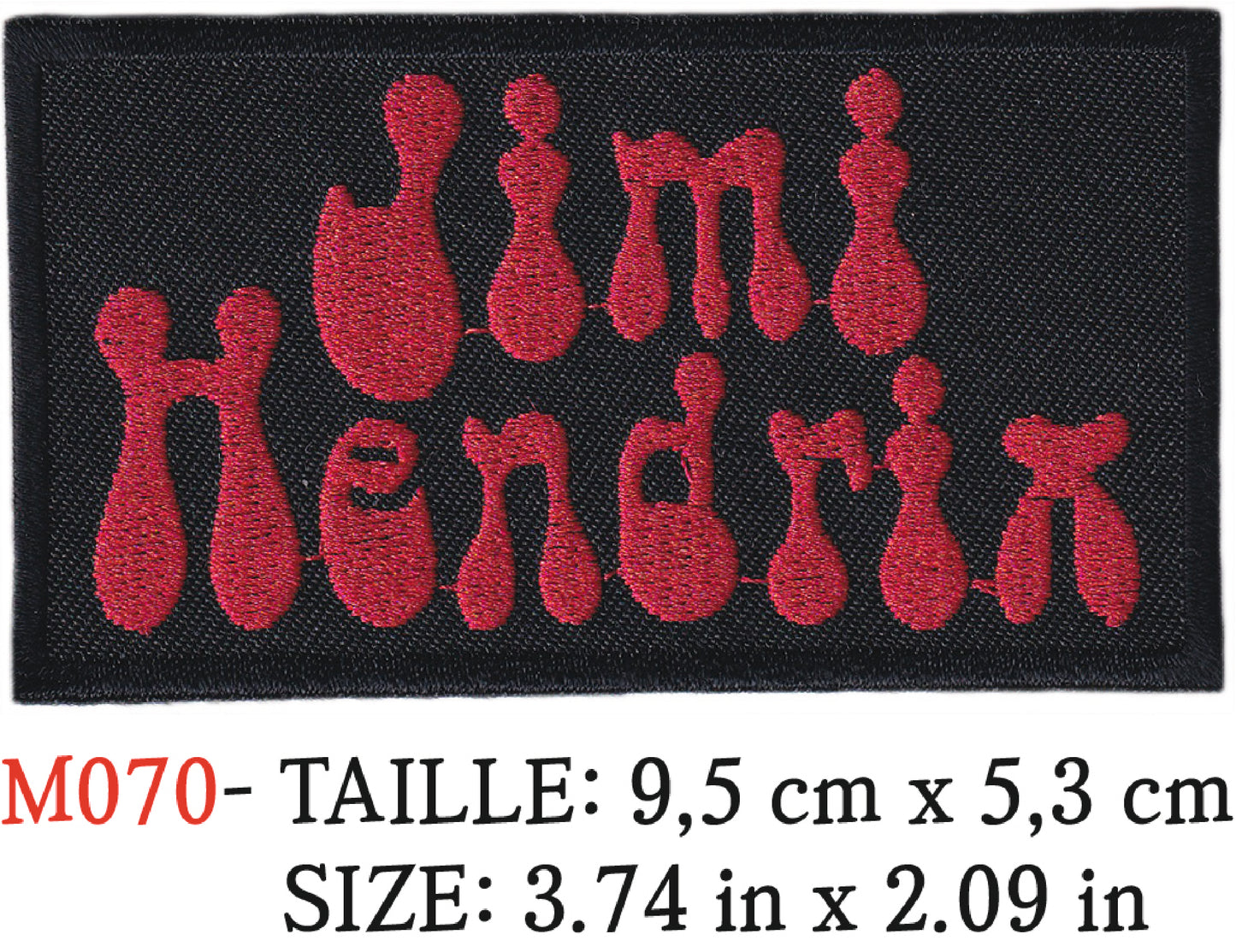 MAXIMUMPATCHES - Écusson Patch Brodé Thermocollant - 9,5 cm x 5,3 cm - Jimi Hendrix Groupe Musique Rock Punk Hard Trash Métal Heavy Psychedelic
