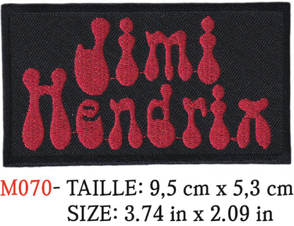 MAXIMUMPATCHES - Écusson Patch Brodé Thermocollant - 9,5 cm x 5,3 cm - Jimi Hendrix Groupe Musique Rock Punk Hard Trash Métal Heavy Psychedelic